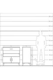 Kronos Şifonyer 3 Raflı Tek Çekmeceli 2 Kapaklı 88x59x96 Çam-Çam