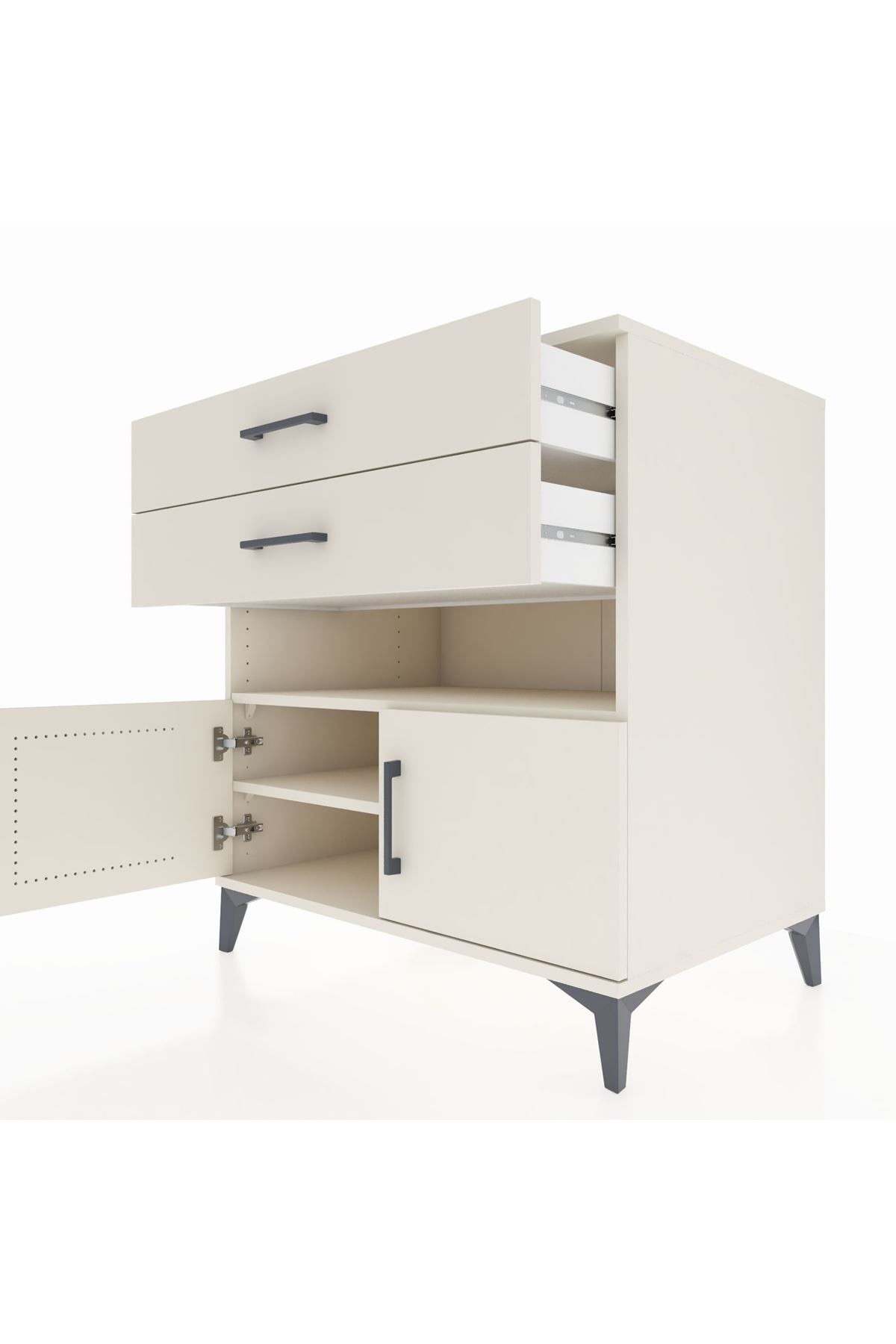 Kronos Şifonyer 2 Raflı 2 Çekmeceli 2 Kapaklı 88x59x96 Aytaşı-Aytaşı