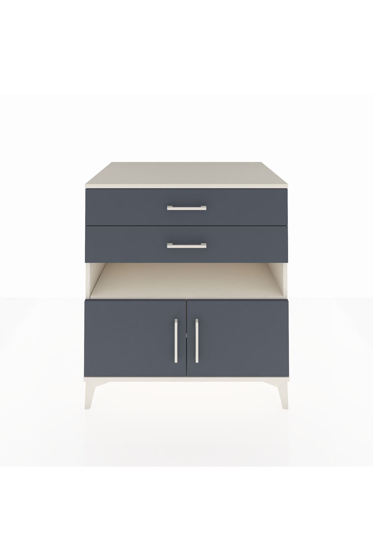 Kronos Şifonyer 2 Raflı 2 Çekmeceli 2 Kapaklı 88x59x96 Aytaşı-Antrasit