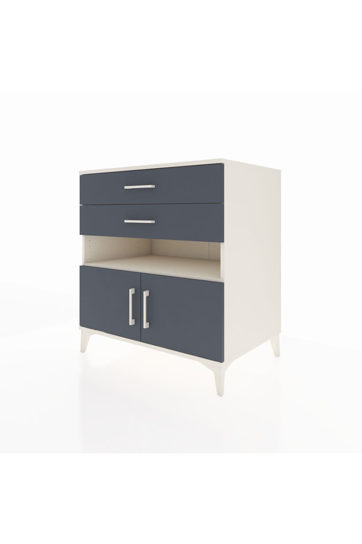 Kronos Şifonyer 2 Raflı 2 Çekmeceli 2 Kapaklı 88x59x96 Aytaşı-Antrasit