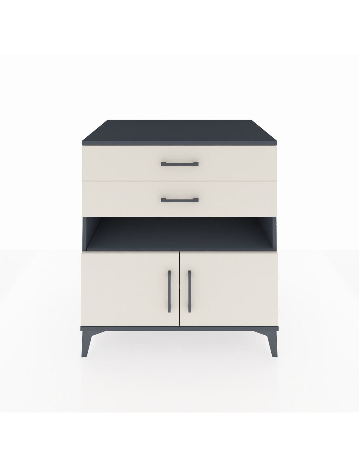 Kronos Şifonyer 2 Raflı 2 Çekmeceli 2 Kapaklı 88x59x96 Antrasit-Aytaşı