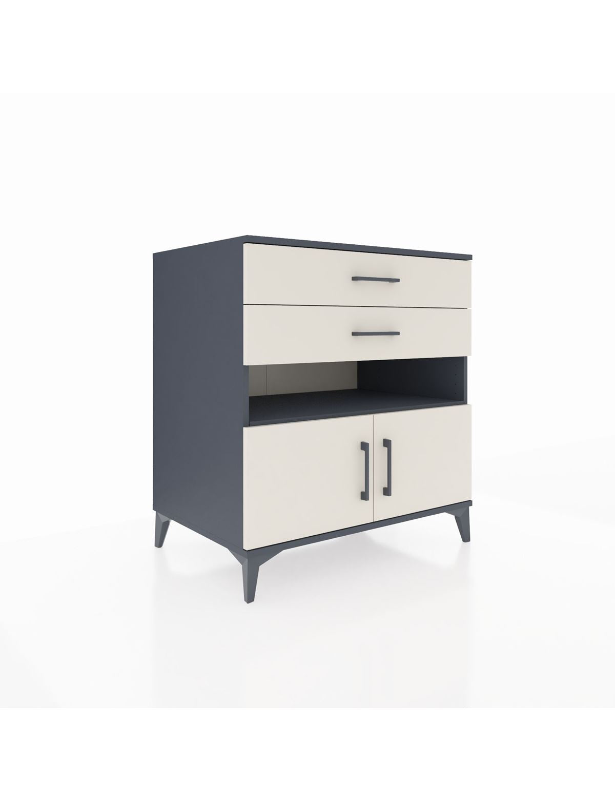 Kronos Şifonyer 2 Raflı 2 Çekmeceli 2 Kapaklı 88x59x96 Antrasit-Aytaşı