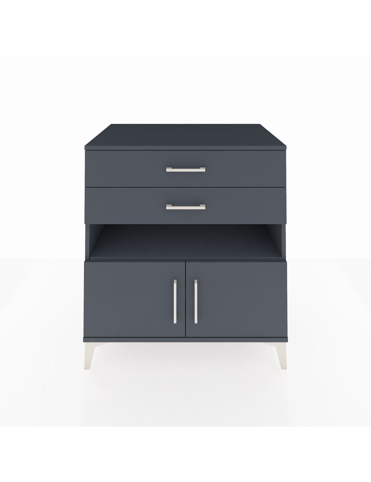 Kronos Şifonyer 2 Raflı 2 Çekmeceli 2 Kapaklı 88x59x96 Antrasit-Antrasit