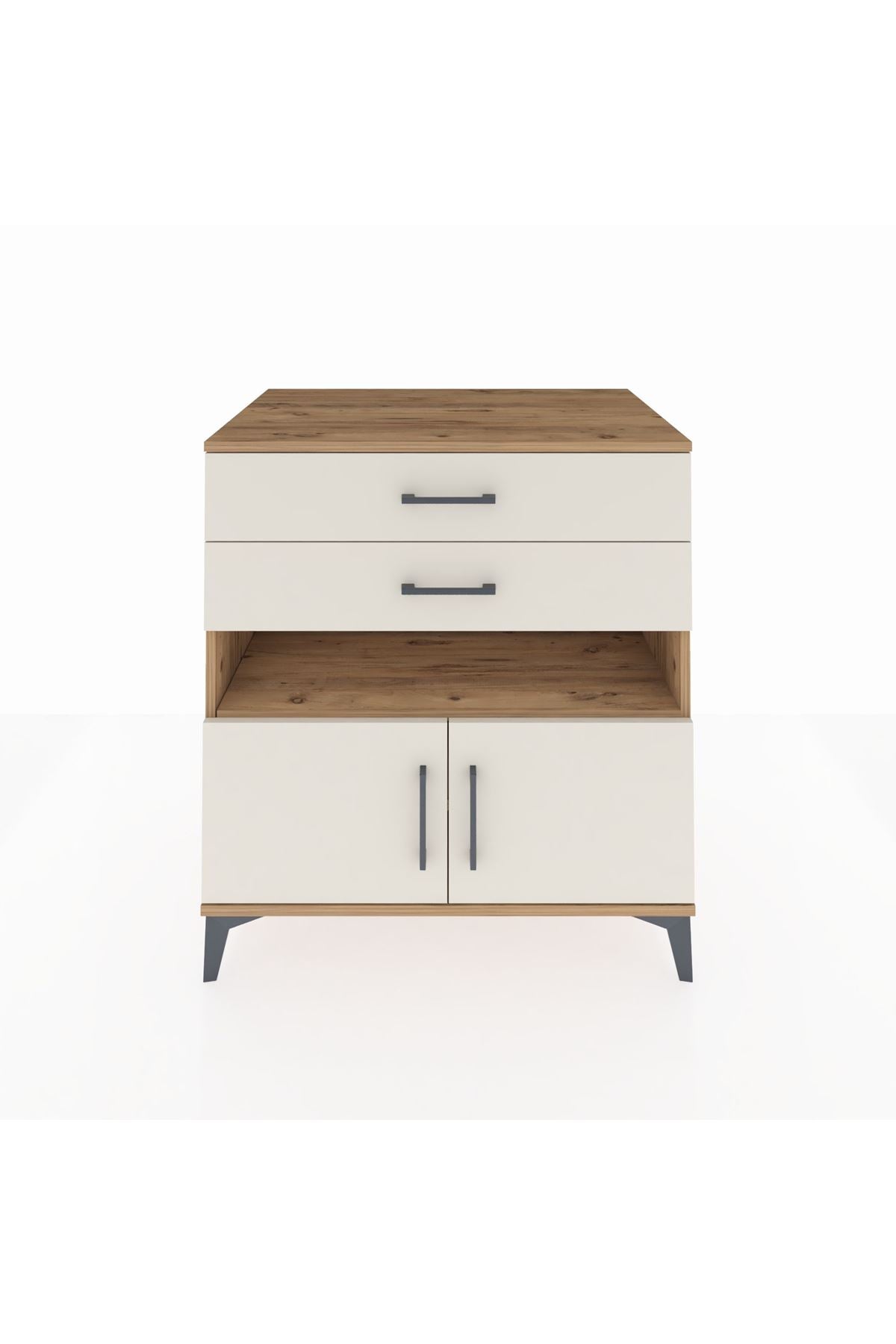 Kronos Şifonyer 2 Raflı 2 Çekmeceli 2 Kapaklı 88x59x96 Çam-Aytaşı