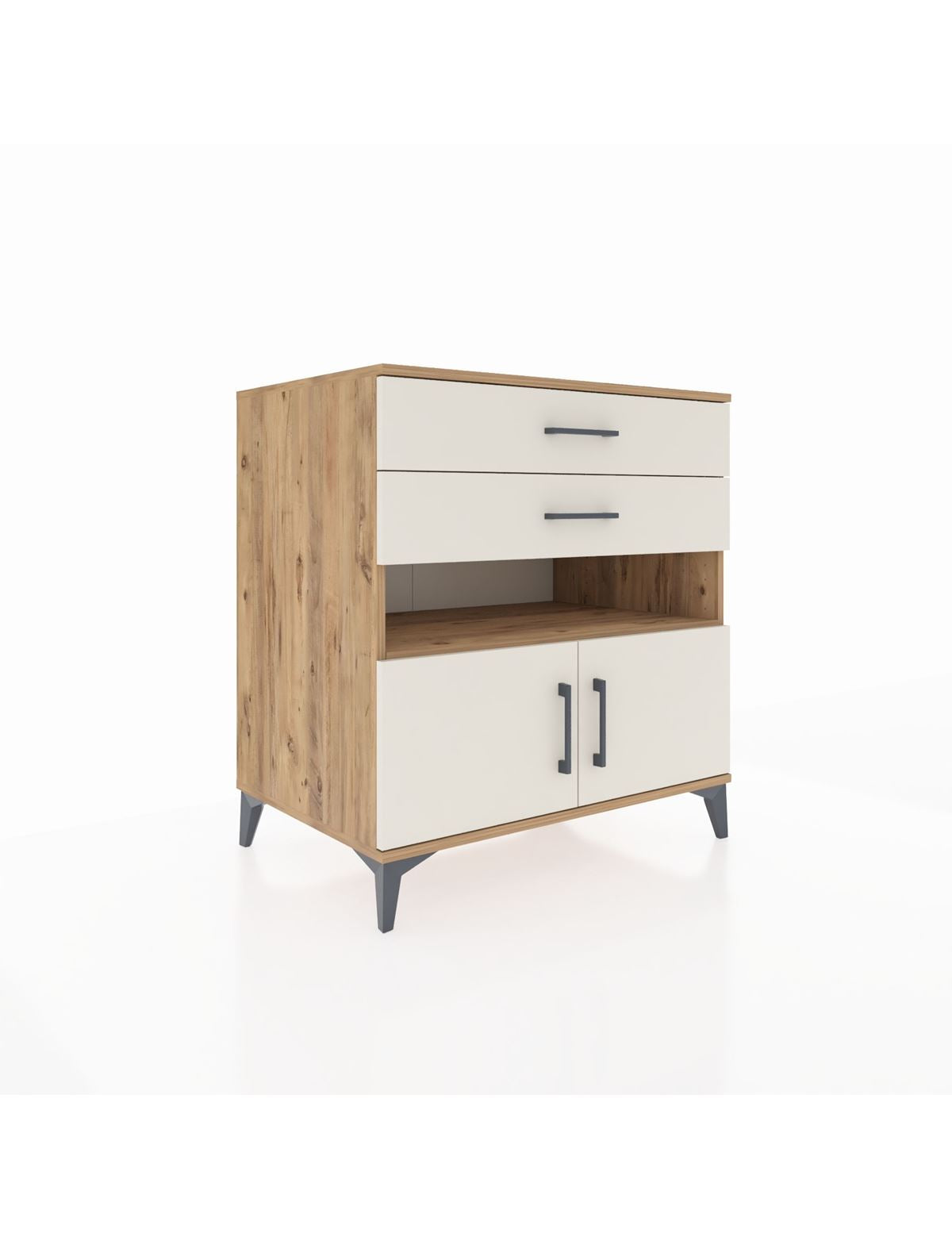 Kronos Şifonyer 2 Raflı 2 Çekmeceli 2 Kapaklı 88x59x96 Çam-Aytaşı