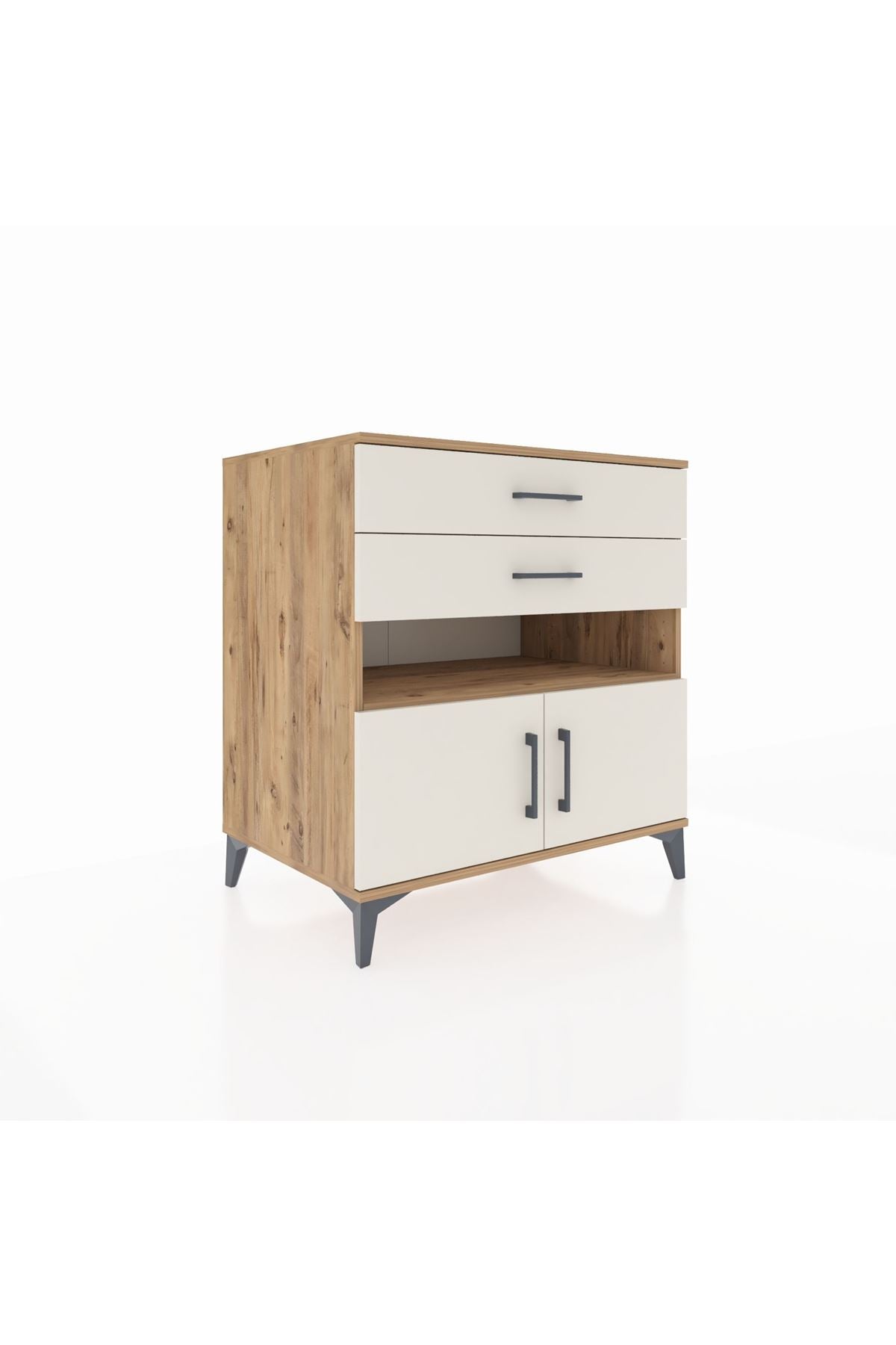 Kronos Şifonyer 2 Raflı 2 Çekmeceli 2 Kapaklı 88x59x96 Çam-Aytaşı