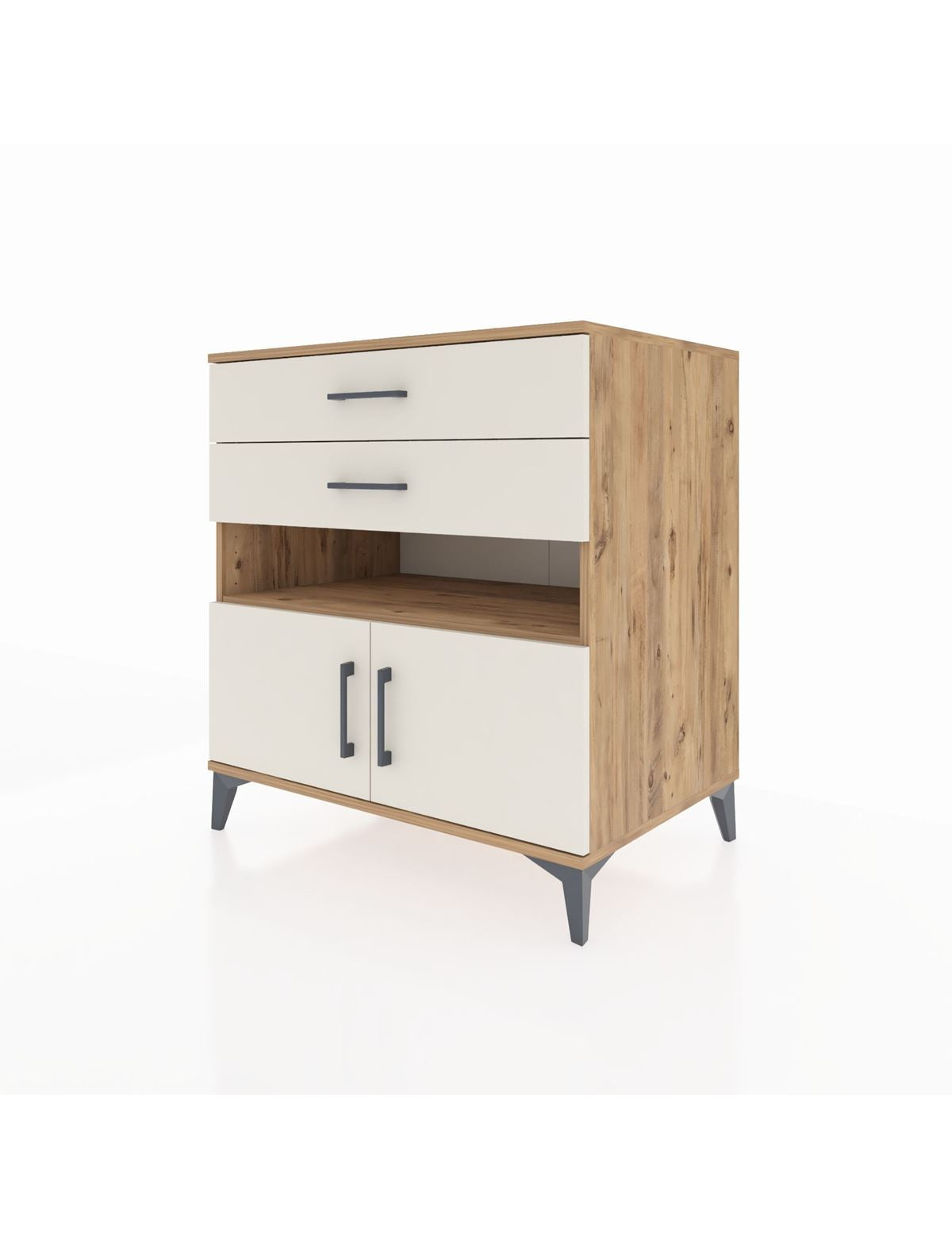 Kronos Şifonyer 2 Raflı 2 Çekmeceli 2 Kapaklı 88x59x96 - S70M027V7C