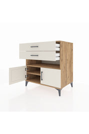 Kronos Şifonyer 2 Raflı 2 Çekmeceli 2 Kapaklı 88x59x96 Çam-Aytaşı