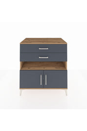 Kronos Şifonyer 2 Raflı 2 Çekmeceli 2 Kapaklı 88x59x96 Çam-Antrasit