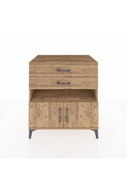 Kronos Şifonyer 2 Raflı 2 Çekmeceli 2 Kapaklı 88x59x96 Çam-Çam