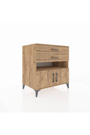 Kronos Şifonyer 2 Raflı 2 Çekmeceli 2 Kapaklı 88x59x96 Çam-Çam