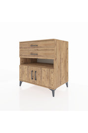 Kronos Şifonyer 2 Raflı 2 Çekmeceli 2 Kapaklı 88x59x96 Çam-Çam