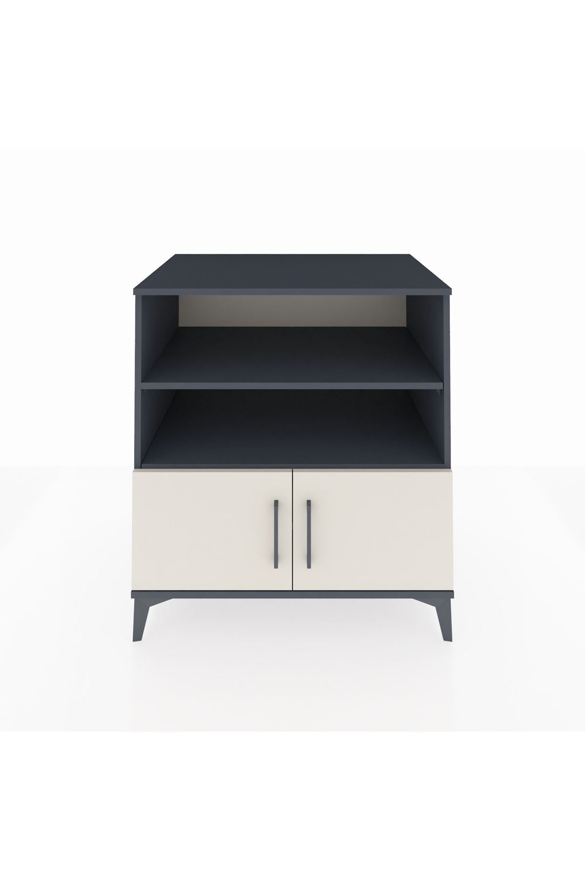 Kronos Şifonyer 3 Raflı 2 Kapaklı 88x59x96 Antrasit-Aytaşı