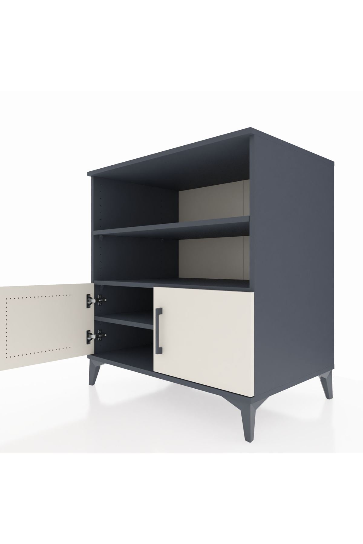 Kronos Şifonyer 3 Raflı 2 Kapaklı 88x59x96 Antrasit-Aytaşı