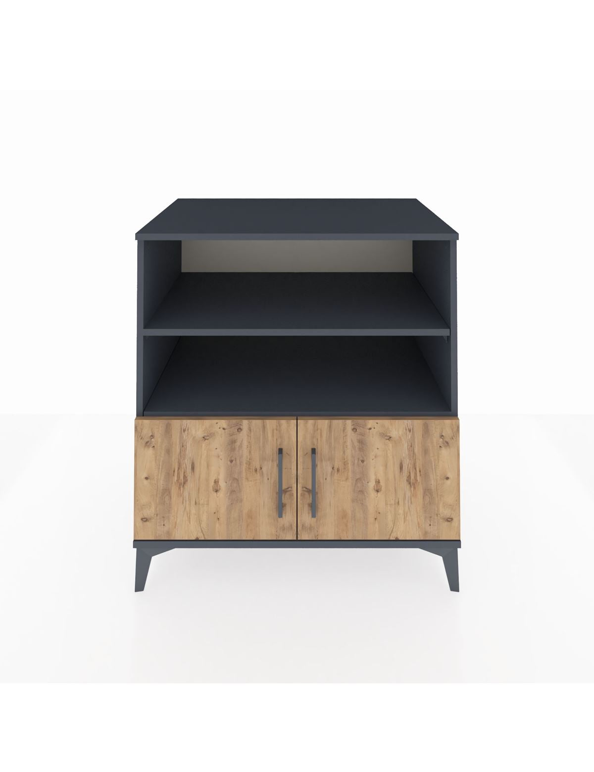 Kronos Şifonyer 3 Raflı 2 Kapaklı 88x59x96 Antrasit-Çam