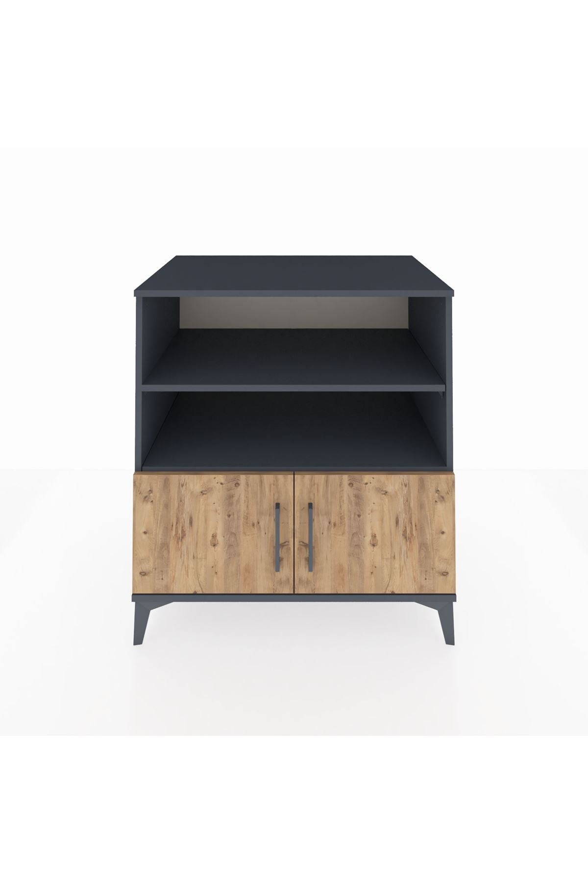 Kronos Şifonyer 3 Raflı 2 Kapaklı 88x59x96 Antrasit-Çam