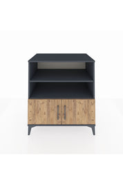 Kronos Şifonyer 3 Raflı 2 Kapaklı 88x59x96 Antrasit-Çam