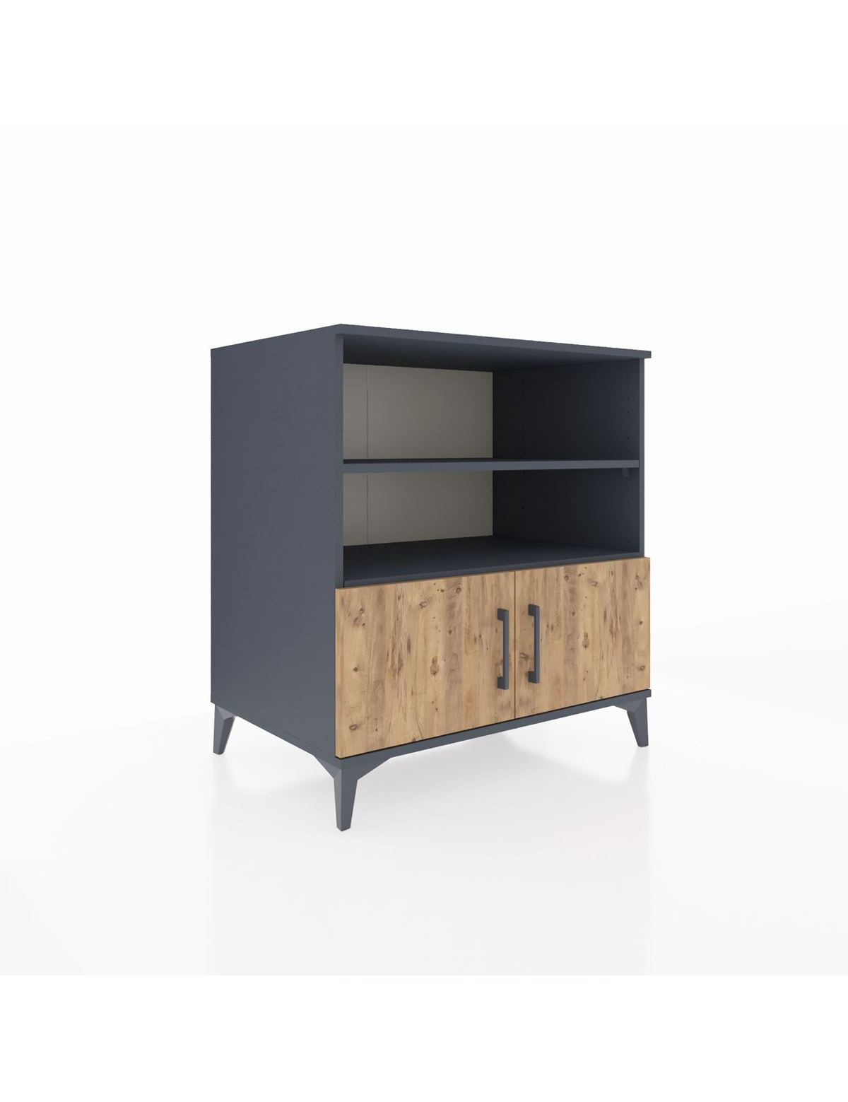 Kronos Şifonyer 3 Raflı 2 Kapaklı 88x59x96 Antrasit-Çam