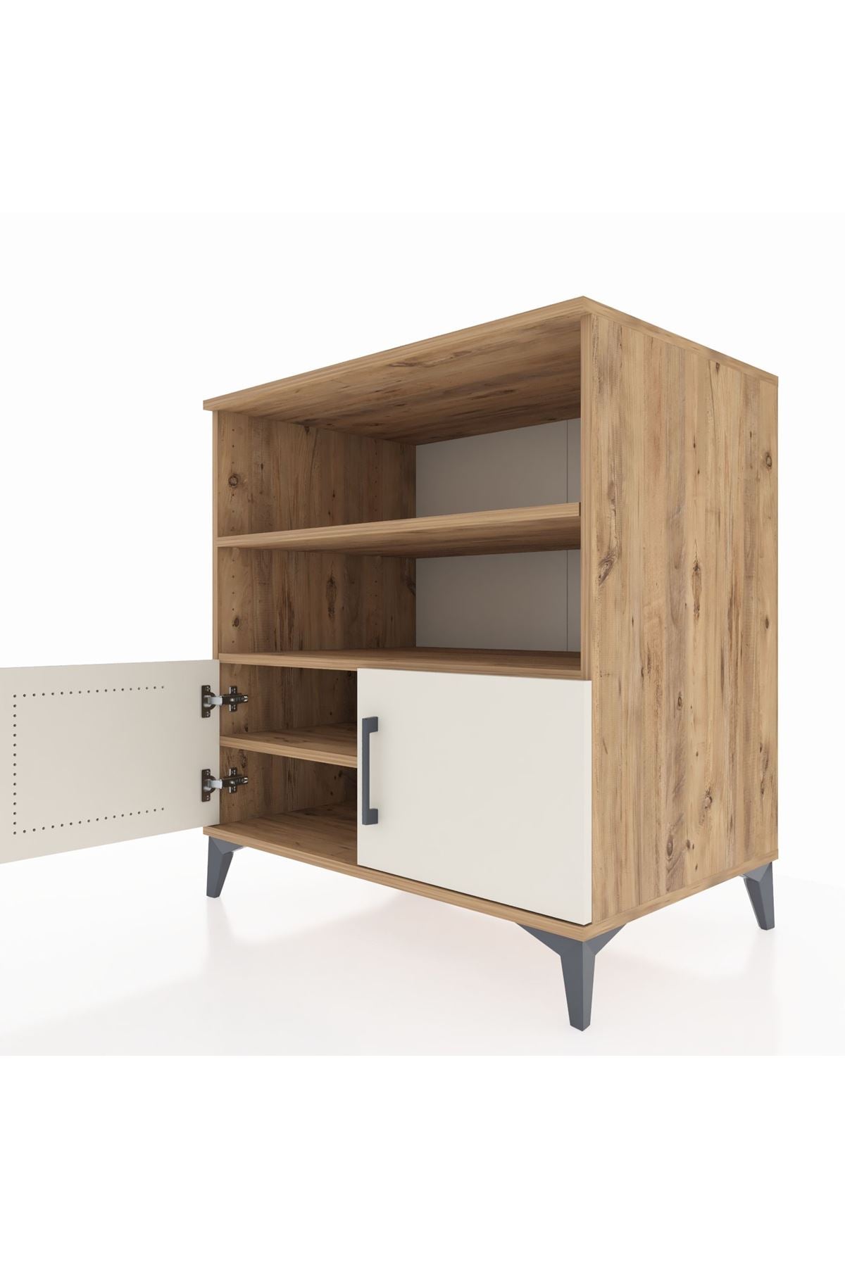 Kronos Şifonyer 3 Raflı 2 Kapaklı 88x59x96 Çam-Aytaşı