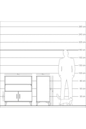 Kronos Şifonyer 3 Raflı 2 Kapaklı 88x59x96 Çam-Antrasit