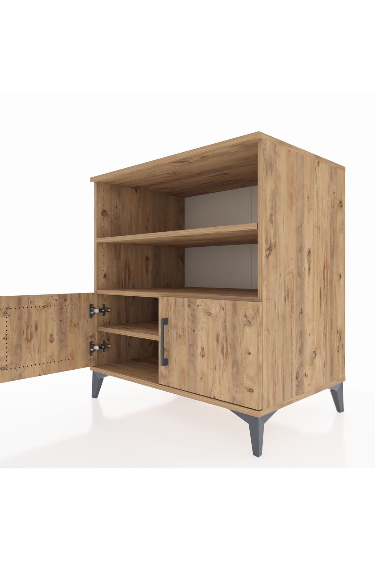 Kronos Şifonyer 3 Raflı 2 Kapaklı 88x59x96 Çam-Çam