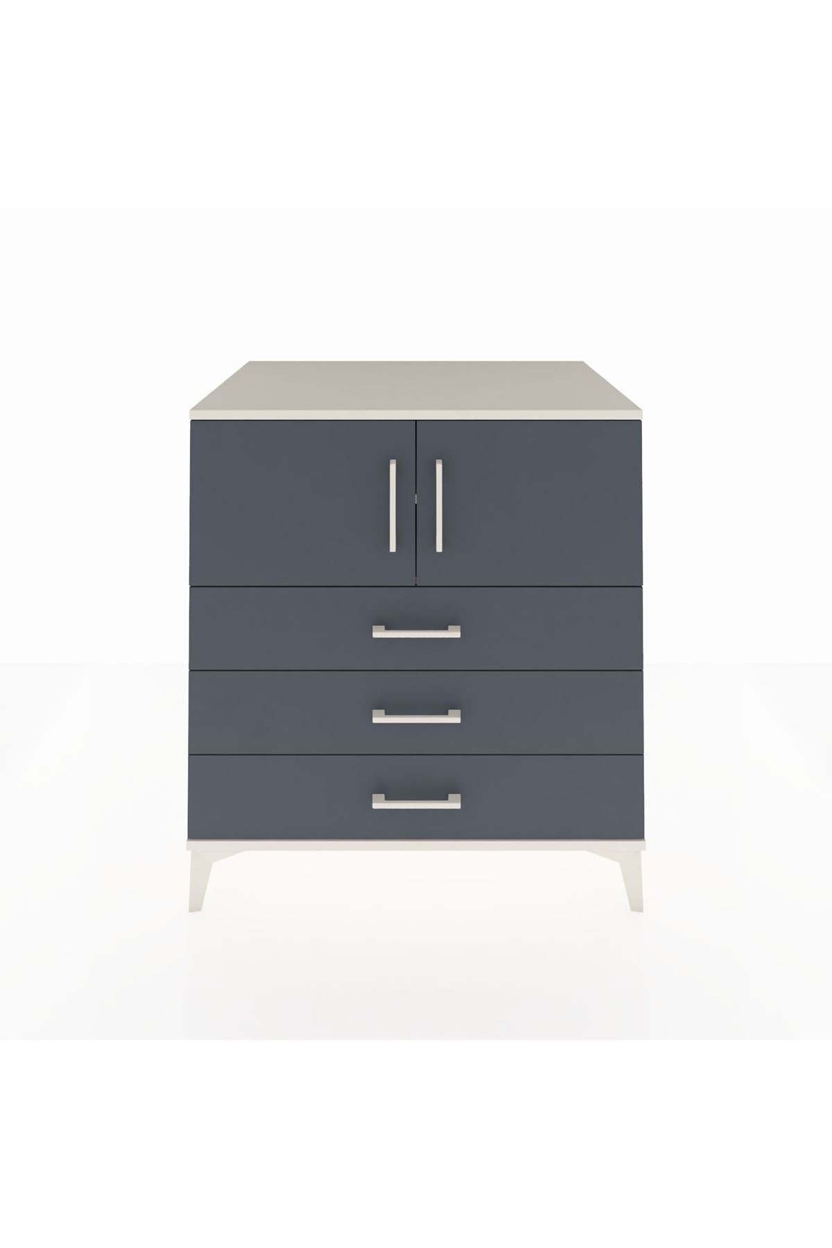 Kronos Şifonyer 2 Raflı 3 Çekmeceli 2 Kapaklı 88x59x96 Aytaşı-Antrasit