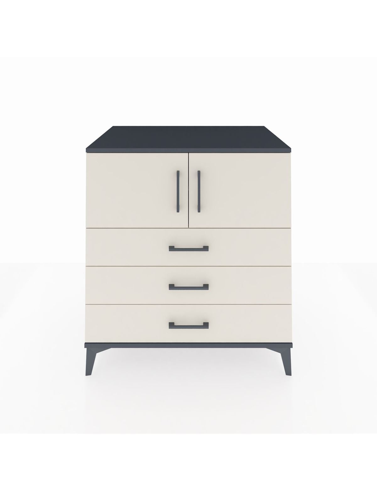 Kronos Şifonyer 2 Raflı 3 Çekmeceli 2 Kapaklı 88x59x96 Antrasit-Aytaşı