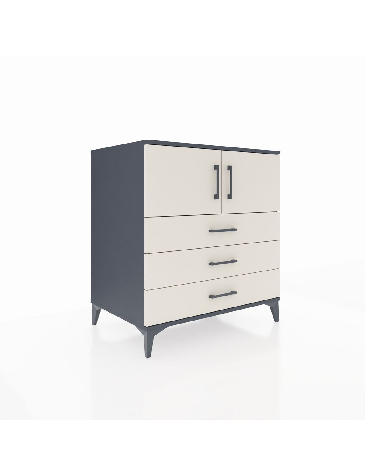 Kronos Şifonyer 2 Raflı 3 Çekmeceli 2 Kapaklı 88x59x96 Antrasit-Aytaşı