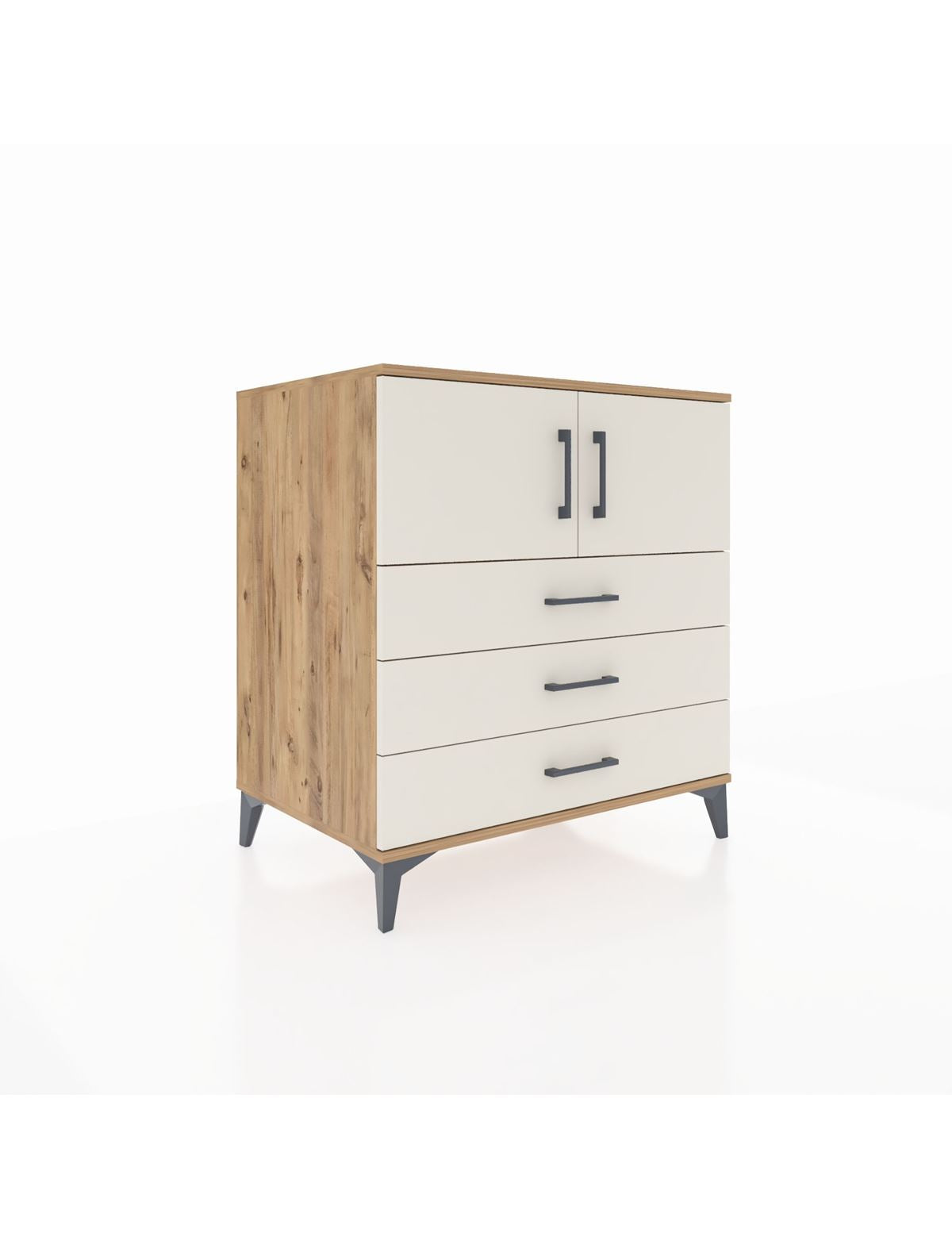 Kronos Şifonyer 2 Raflı 3 Çekmeceli 2 Kapaklı 88x59x96 Çam-Aytaşı