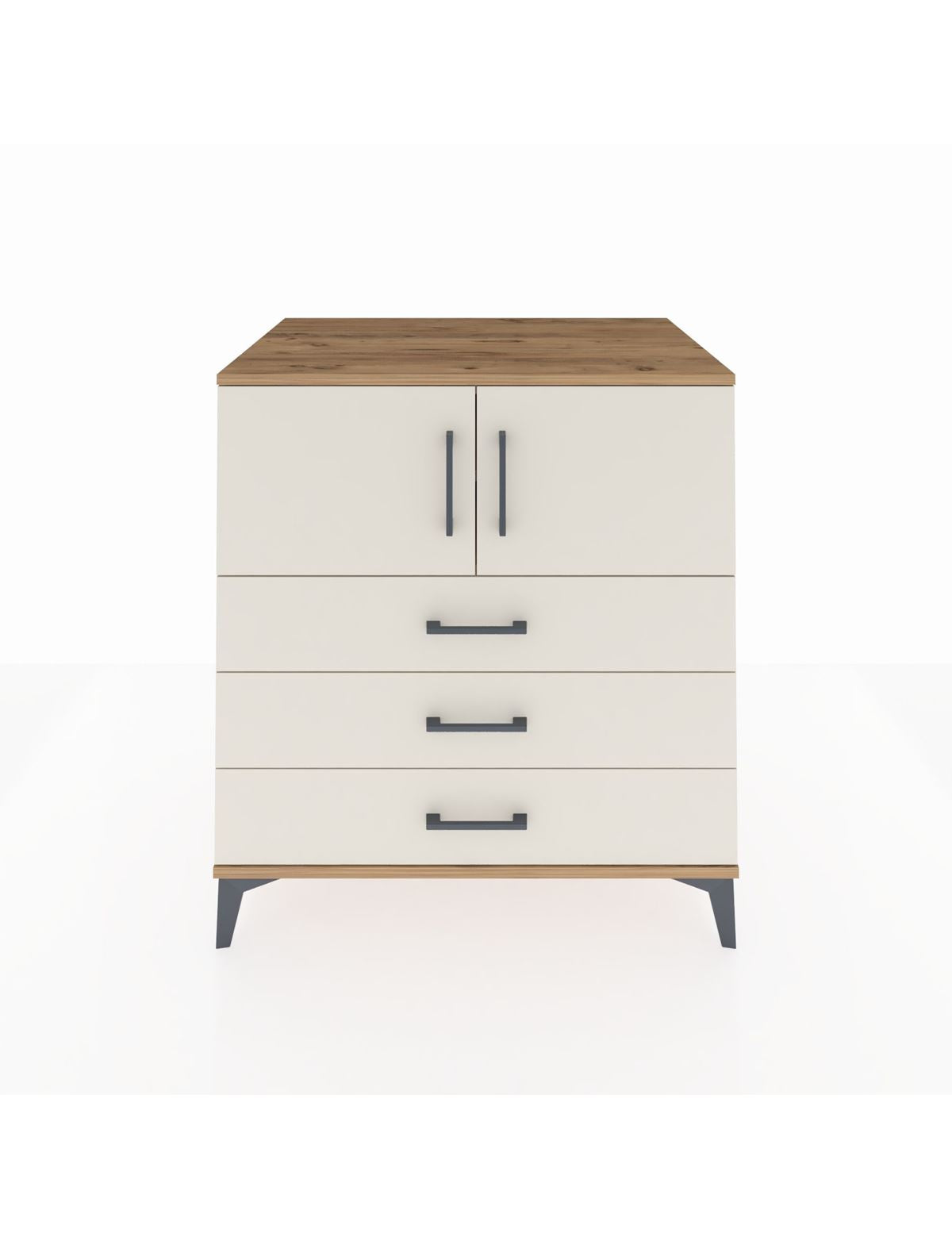 Kronos Şifonyer 2 Raflı 3 Çekmeceli 2 Kapaklı 88x59x96 Çam-Aytaşı