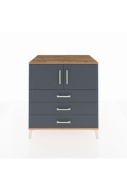 Kronos Şifonyer 2 Raflı 3 Çekmeceli 2 Kapaklı 88x59x96 Çam-Antrasit