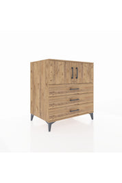 Kronos Şifonyer 2 Raflı 3 Çekmeceli 2 Kapaklı 88x59x96 Çam-Çam