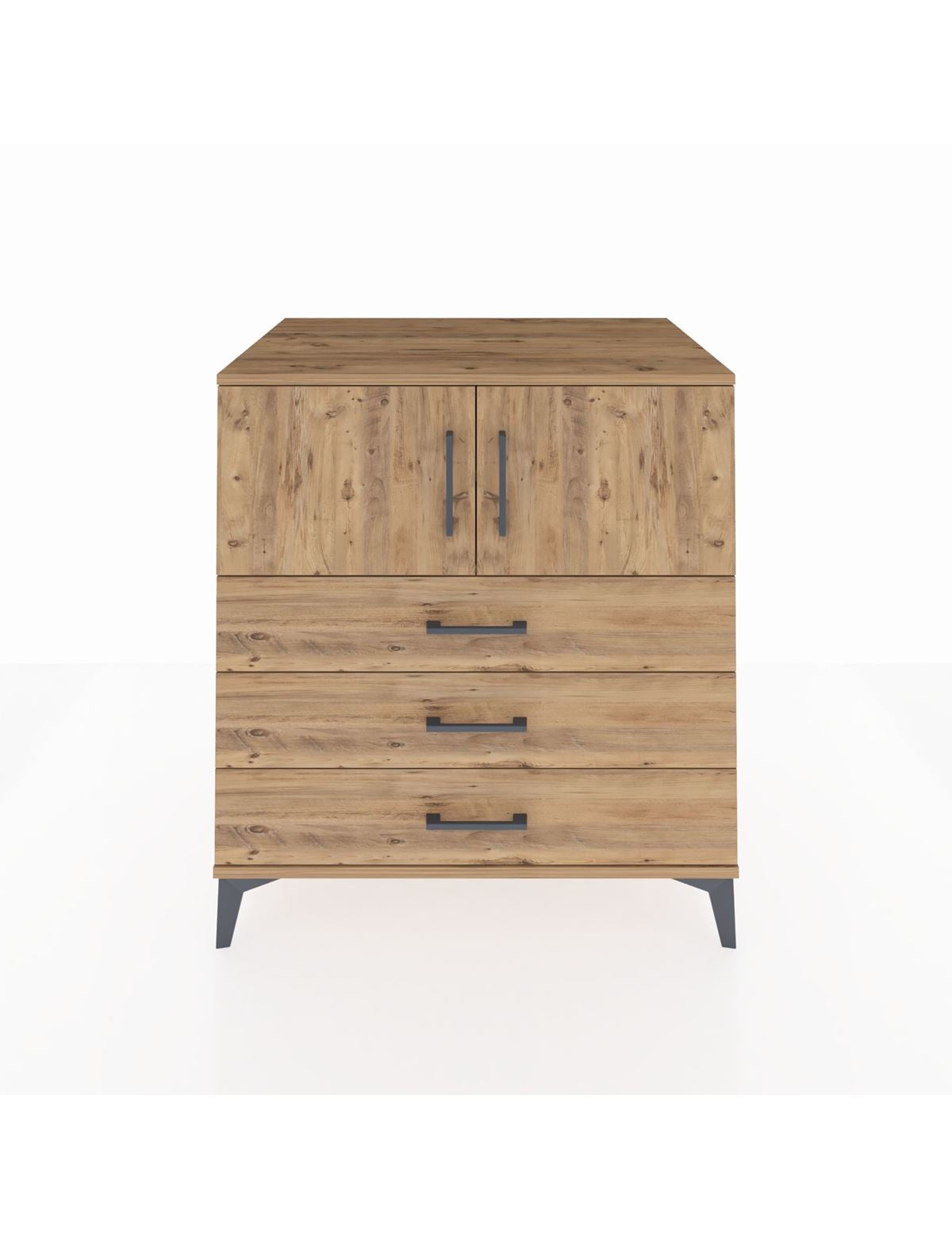 Kronos Şifonyer 2 Raflı 3 Çekmeceli 2 Kapaklı 88x59x96 Çam-Çam