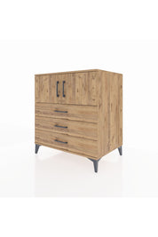 Kronos Şifonyer 2 Raflı 3 Çekmeceli 2 Kapaklı 88x59x96 Çam-Çam