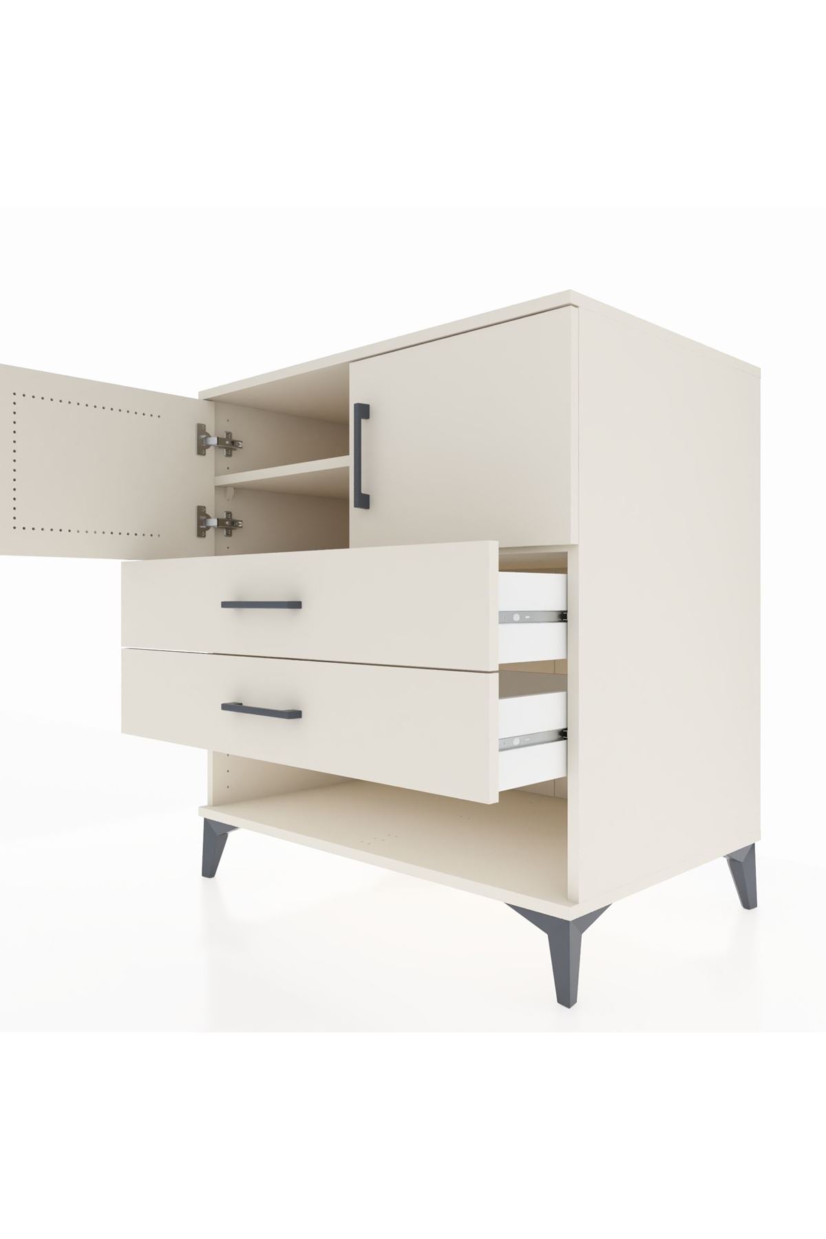 Kronos Şifonyer 2 Raflı 2 Çekmeceli 2 Kapaklı 88x59x96 Aytaşı-Aytaşı