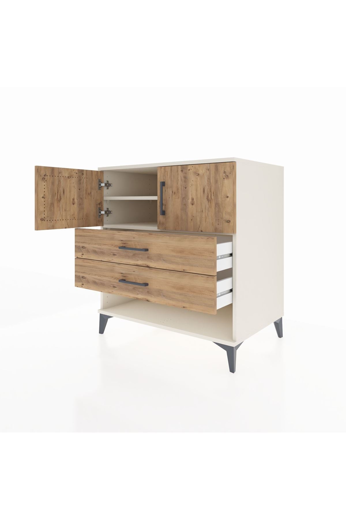 Kronos Şifonyer 2 Raflı 2 Çekmeceli 2 Kapaklı 88x59x96 Aytaşı-Çam