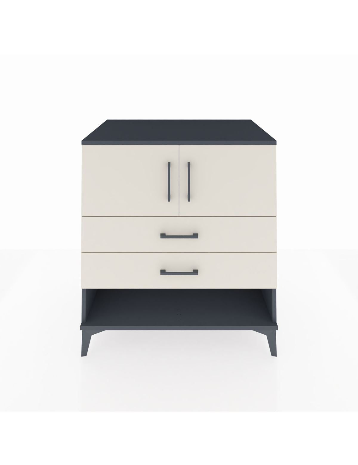 Kronos Şifonyer 2 Raflı 2 Çekmeceli 2 Kapaklı 88x59x96 Antrasit-Aytaşı