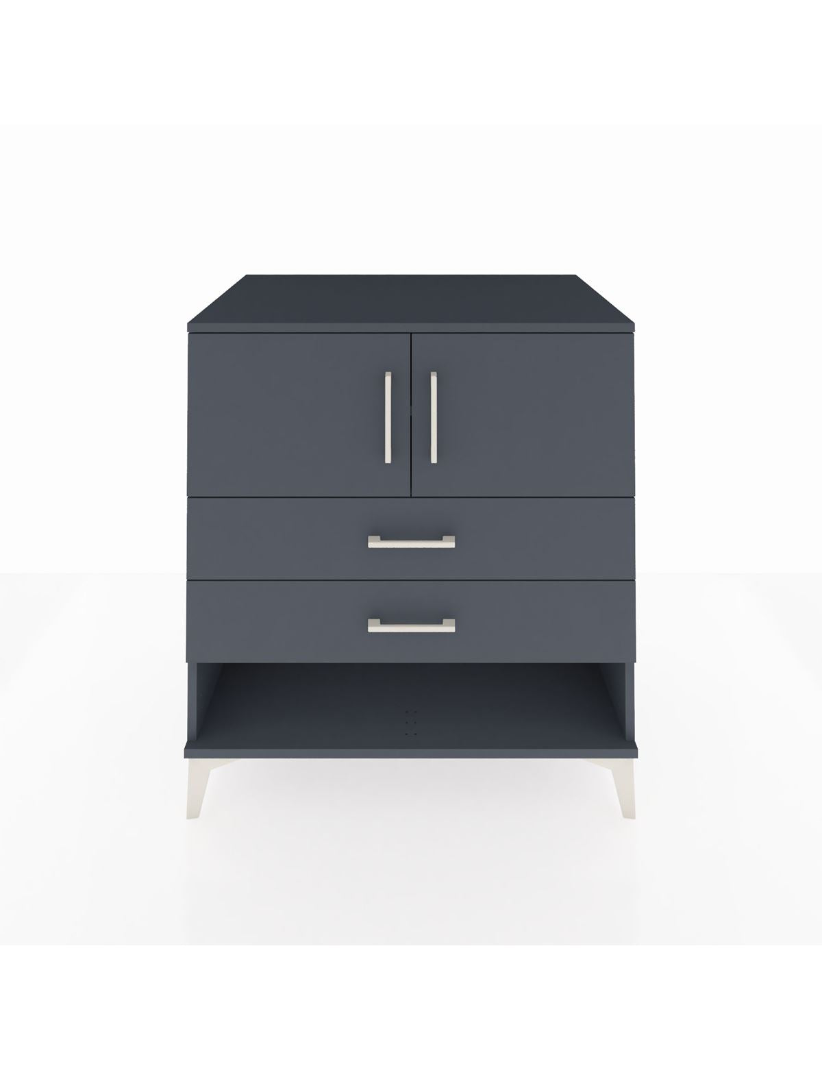 Kronos Şifonyer 2 Raflı 2 Çekmeceli 2 Kapaklı 88x59x96 Antrasit-Antrasit