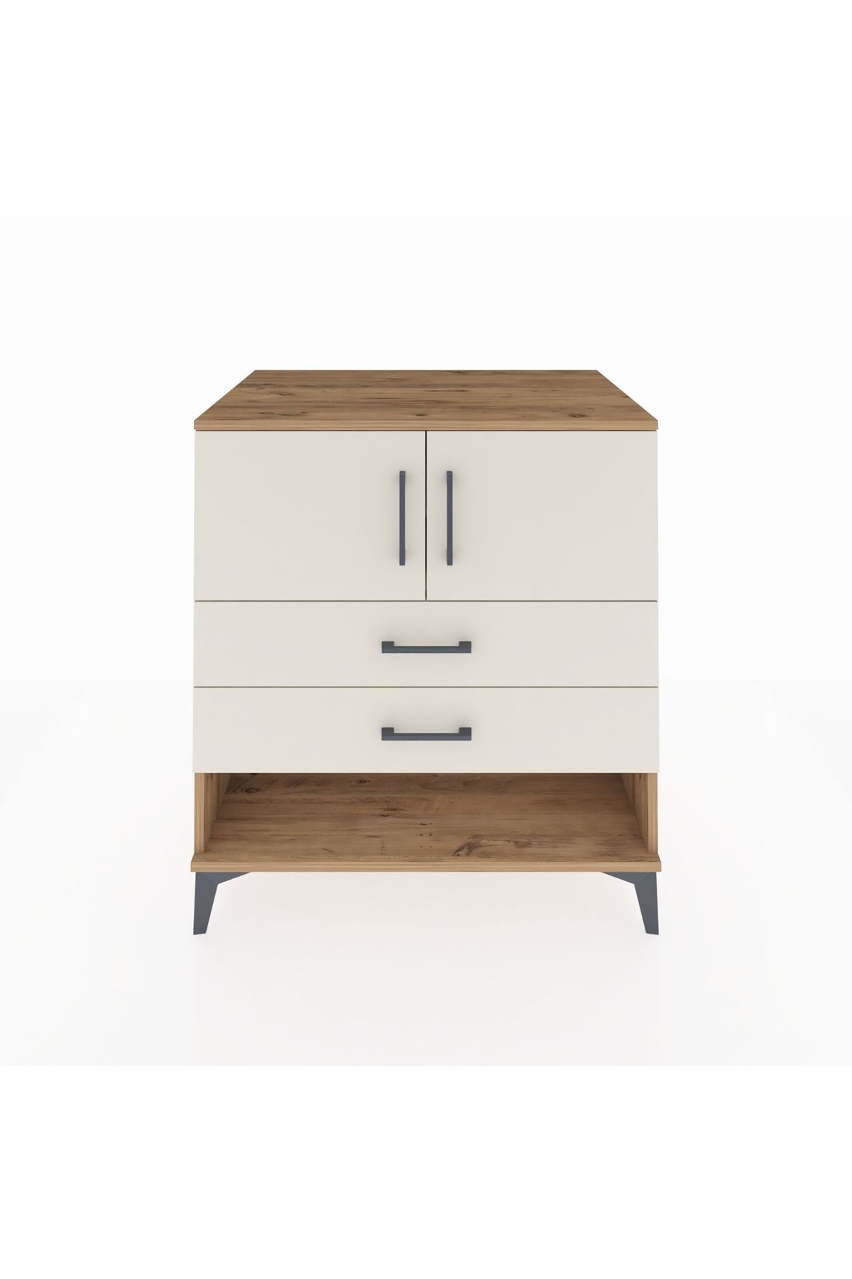 Kronos Şifonyer 2 Raflı 2 Çekmeceli 2 Kapaklı 88x59x96 Çam-Aytaşı