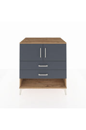 Kronos Şifonyer 2 Raflı 2 Çekmeceli 2 Kapaklı 88x59x96 Çam-Antrasit