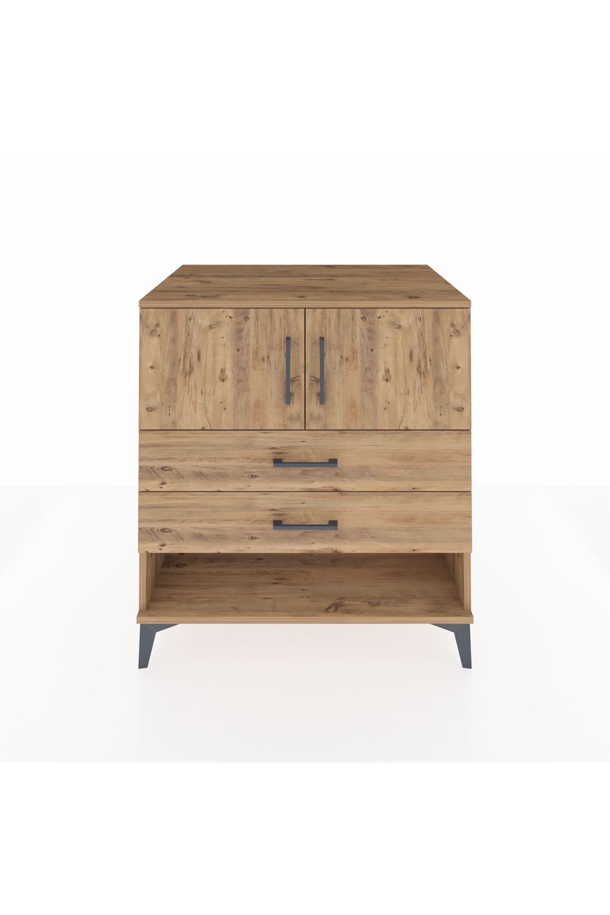 Kronos Şifonyer 2 Raflı 2 Çekmeceli 2 Kapaklı 88x59x96 Çam-Çam