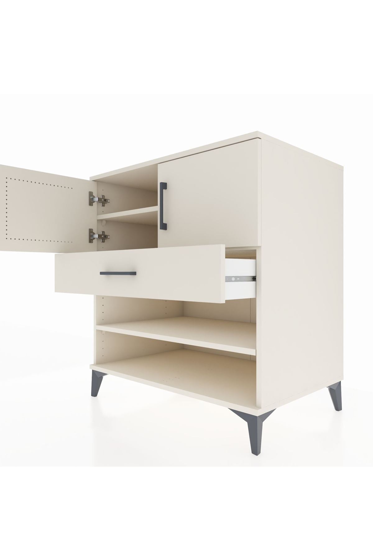 Kronos Şifonyer 3 Raflı Tek Çekmeceli 2 Kapaklı 88x59x96 - S70M031V1C