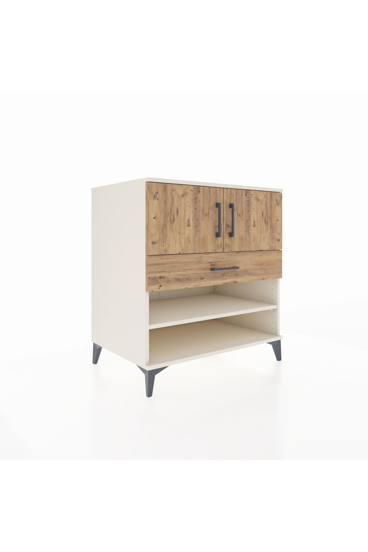 Kronos Şifonyer 3 Raflı Tek Çekmeceli 2 Kapaklı 88x59x96 Aytaşı-Çam