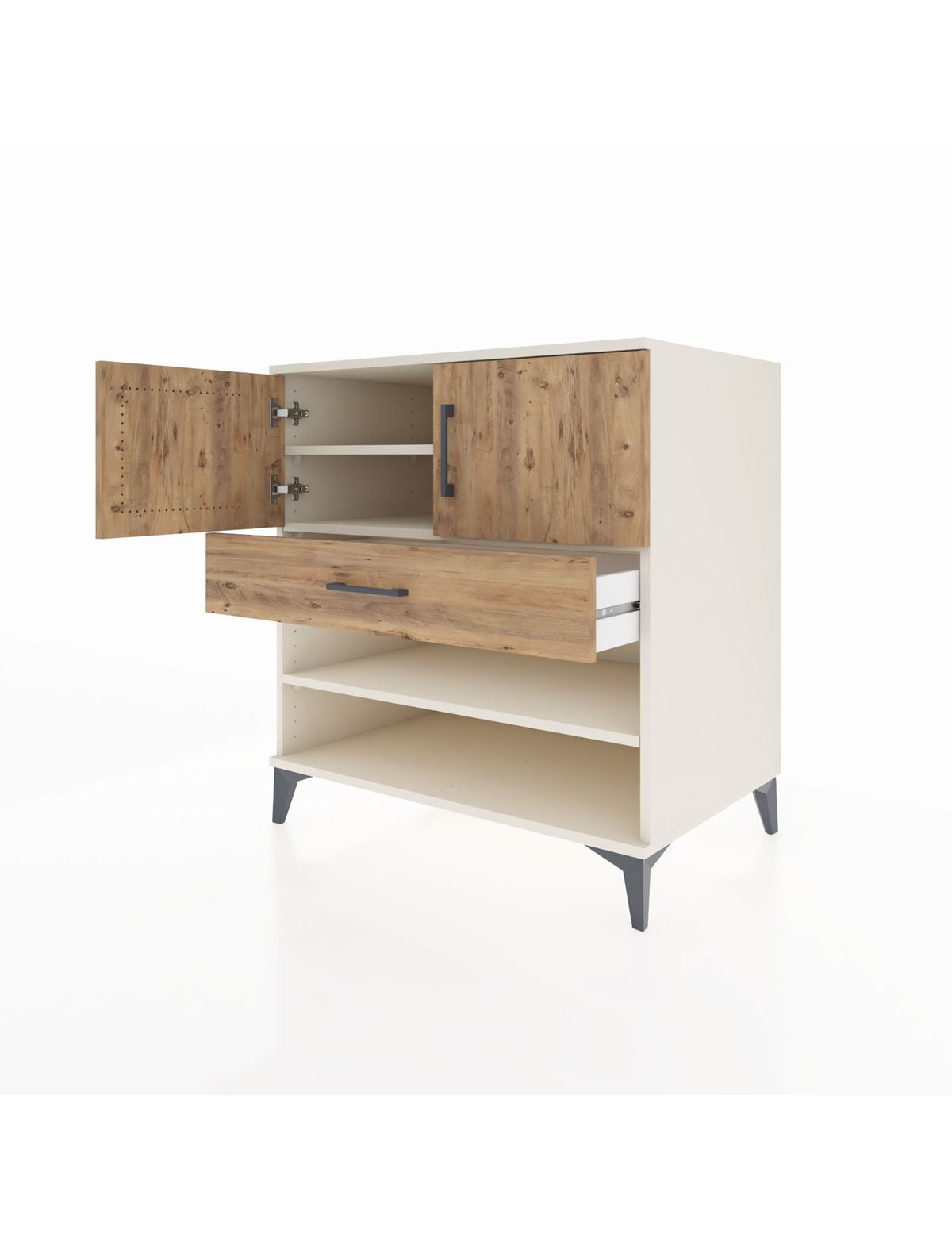 Kronos Şifonyer 3 Raflı Tek Çekmeceli 2 Kapaklı 88x59x96 - S70M031V3C