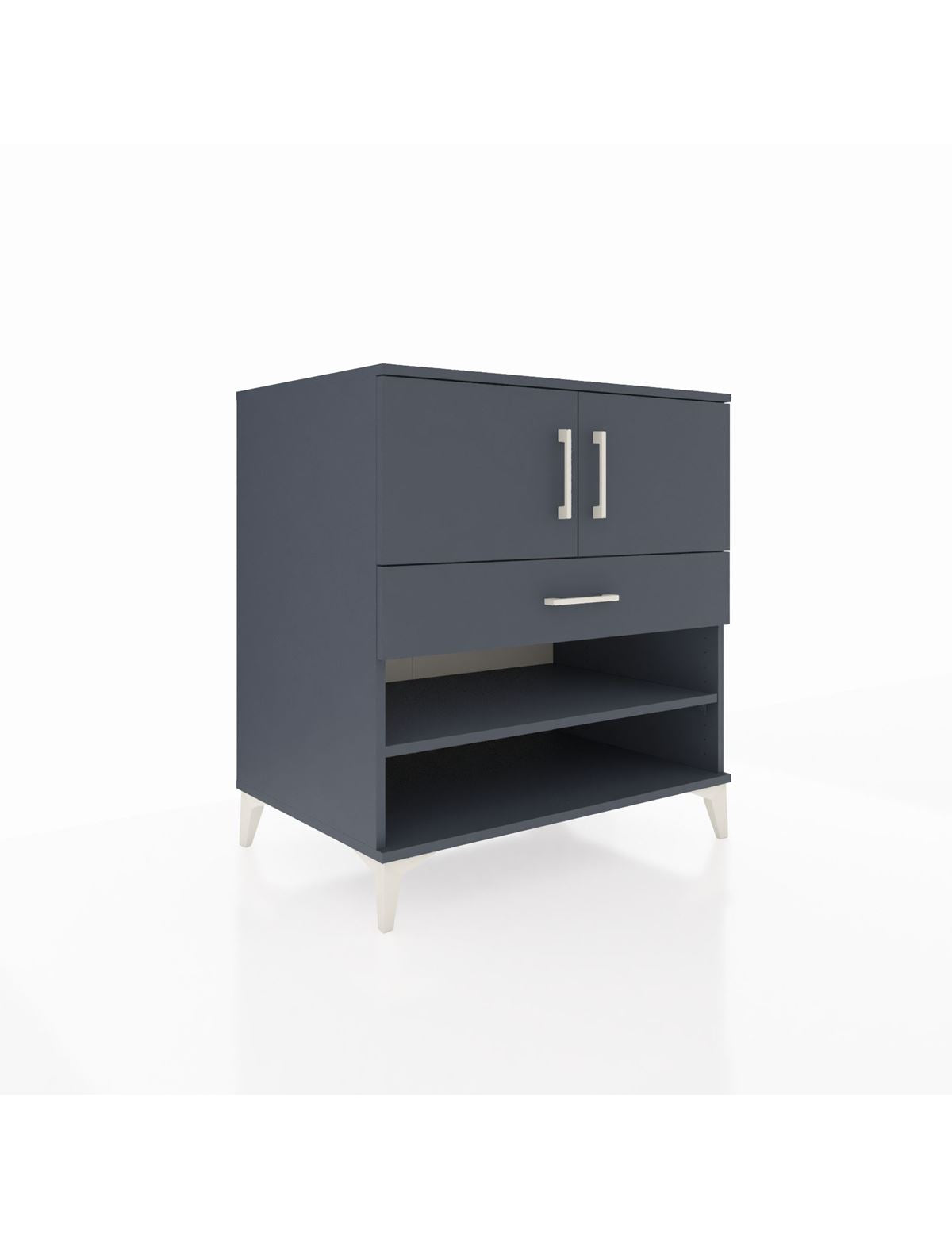 Kronos Şifonyer 3 Raflı Tek Çekmeceli 2 Kapaklı 88x59x96 Antrasit-Antrasit