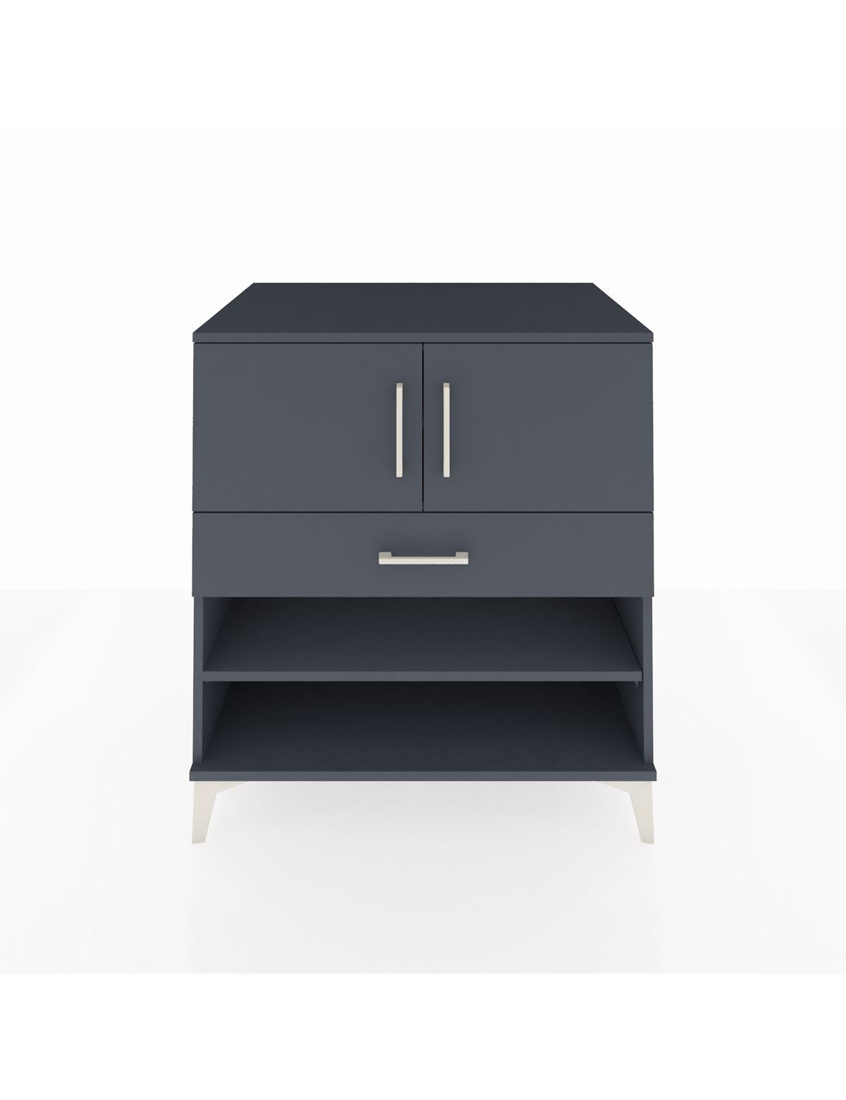 Kronos Şifonyer 3 Raflı Tek Çekmeceli 2 Kapaklı 88x59x96 Antrasit-Antrasit