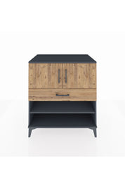 Kronos Şifonyer 3 Raflı Tek Çekmeceli 2 Kapaklı 88x59x96 Antrasit-Çam