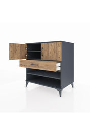 Kronos Şifonyer 3 Raflı Tek Çekmeceli 2 Kapaklı 88x59x96 Antrasit-Çam