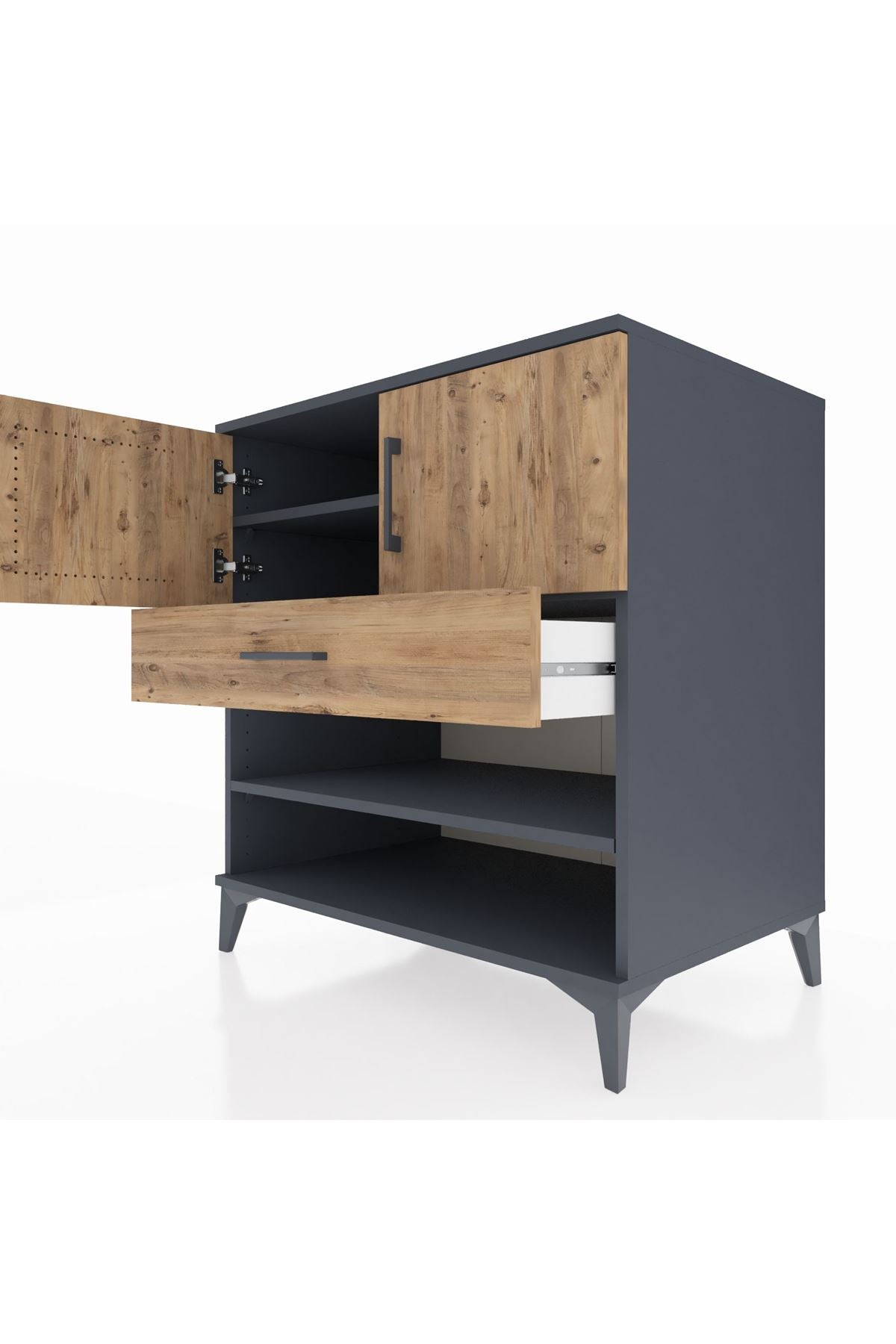 Kronos Şifonyer 3 Raflı Tek Çekmeceli 2 Kapaklı 88x59x96 - S70M031V6C