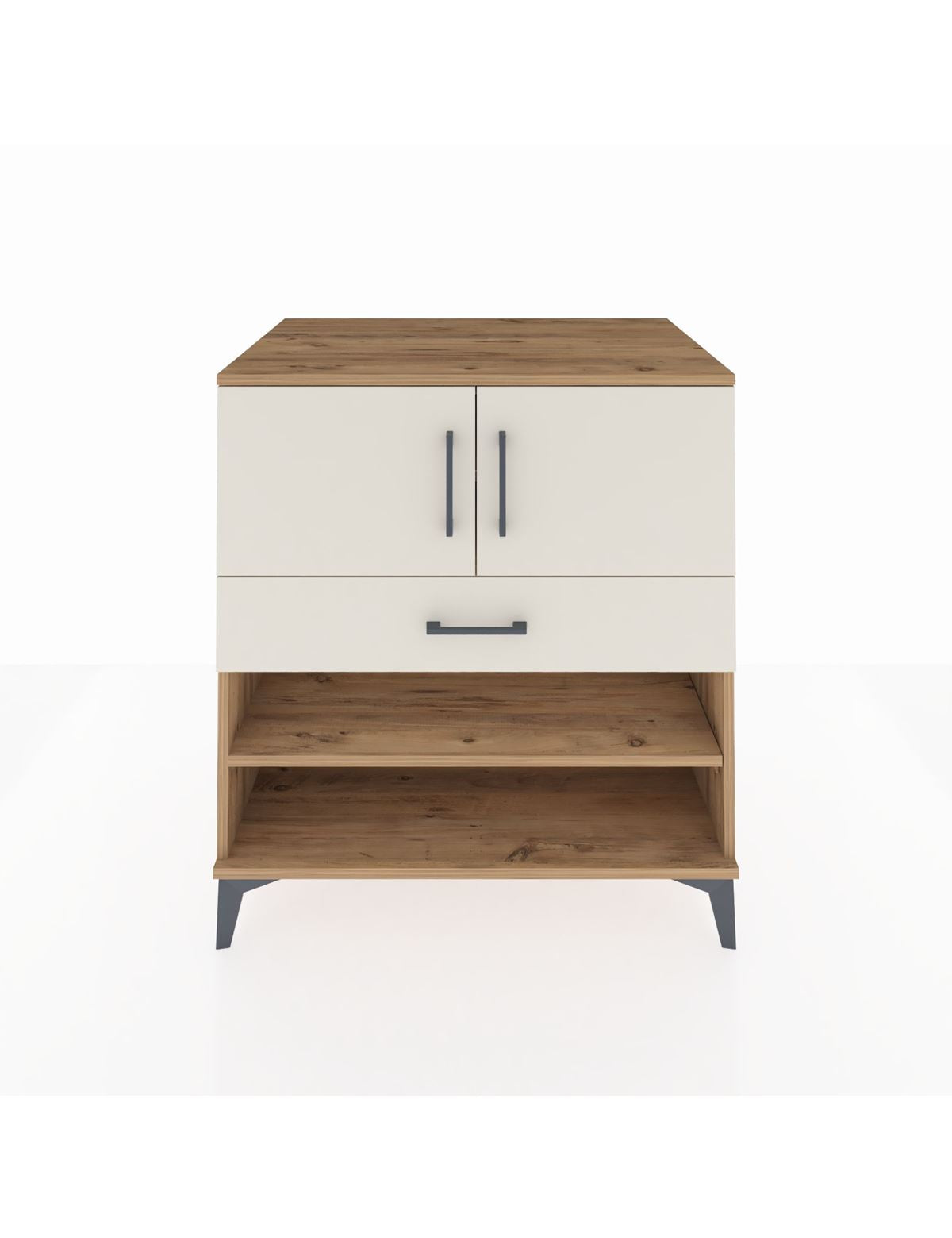 Kronos Şifonyer 3 Raflı Tek Çekmeceli 2 Kapaklı 88x59x96 Çam-Aytaşı